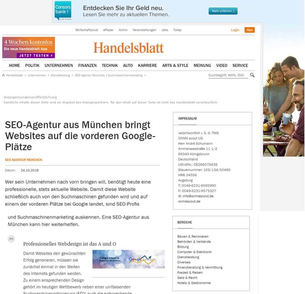 SEO-Agentur für Google Platzierung
